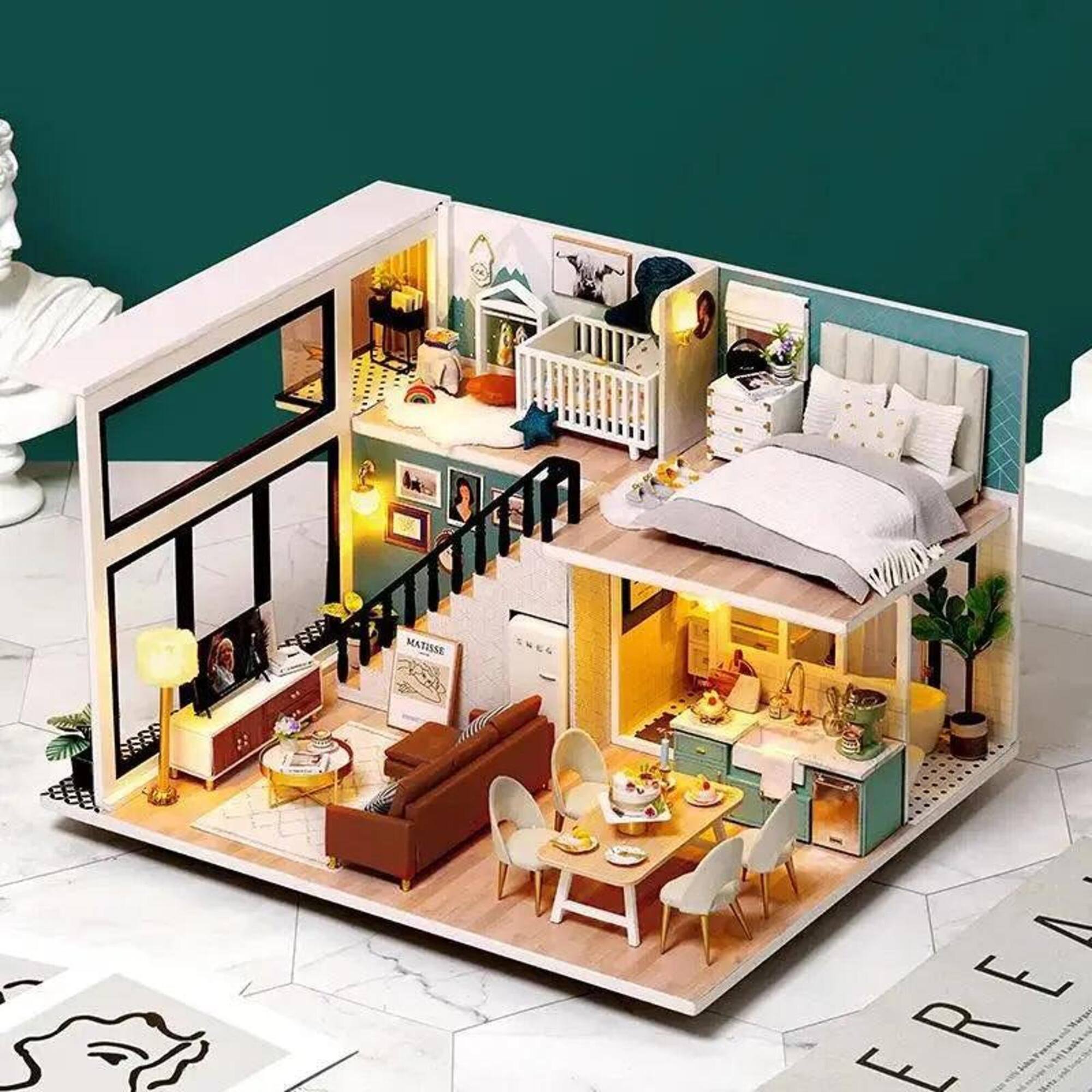 Wizardi Miniature Roombox: House by the Sea Dollhouse Kit